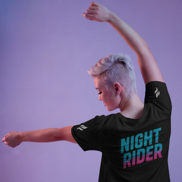 Unisex Bio - T-Shirt mit Rippkragen NIGHTRIDER - Apex Alma