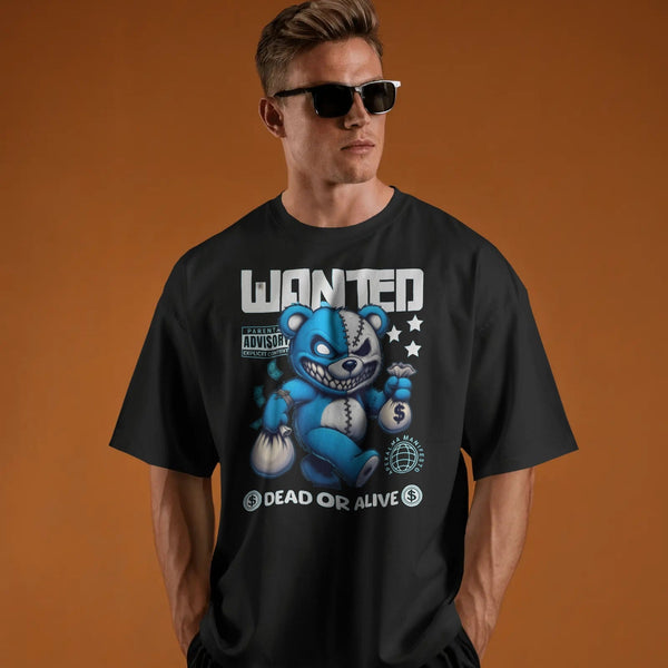 Unisex Bio - T-Shirt mit Rippkragen WANTEDTEDDY - Apex Alma
