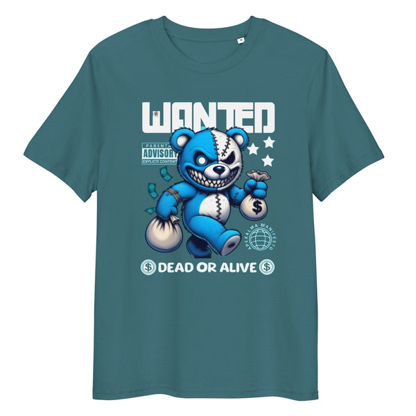 Unisex Bio - T-Shirt mit Rippkragen WANTEDTEDDY - Apex Alma